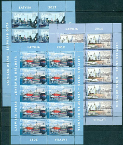 Латвия 2011-2012-2013, Порт. Порты Лиепая Вентспилс Рига. 3 листа 